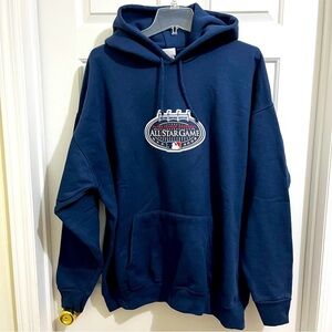 New MLB ALL STAR GAME NYC 2008 MAJESTIC NAVY SWEATSHIRT HOODIE sz MenXL Baseball